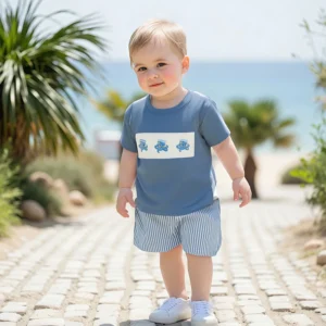 Boys Embroidered (Ocean creature) T-shirt and Shorts