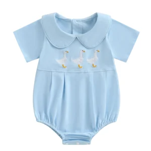 Adorable Infant/Toddler Ducklings Embroidered Romper