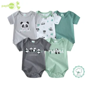 5-pc  Baby Boy Short Sleeve Bodysuits,
