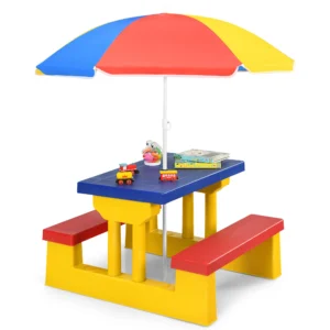 Kids Picnic Table with Umbrella